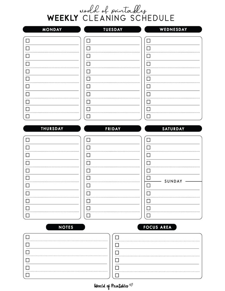 Printable Weekly Cleaning Schedule-80