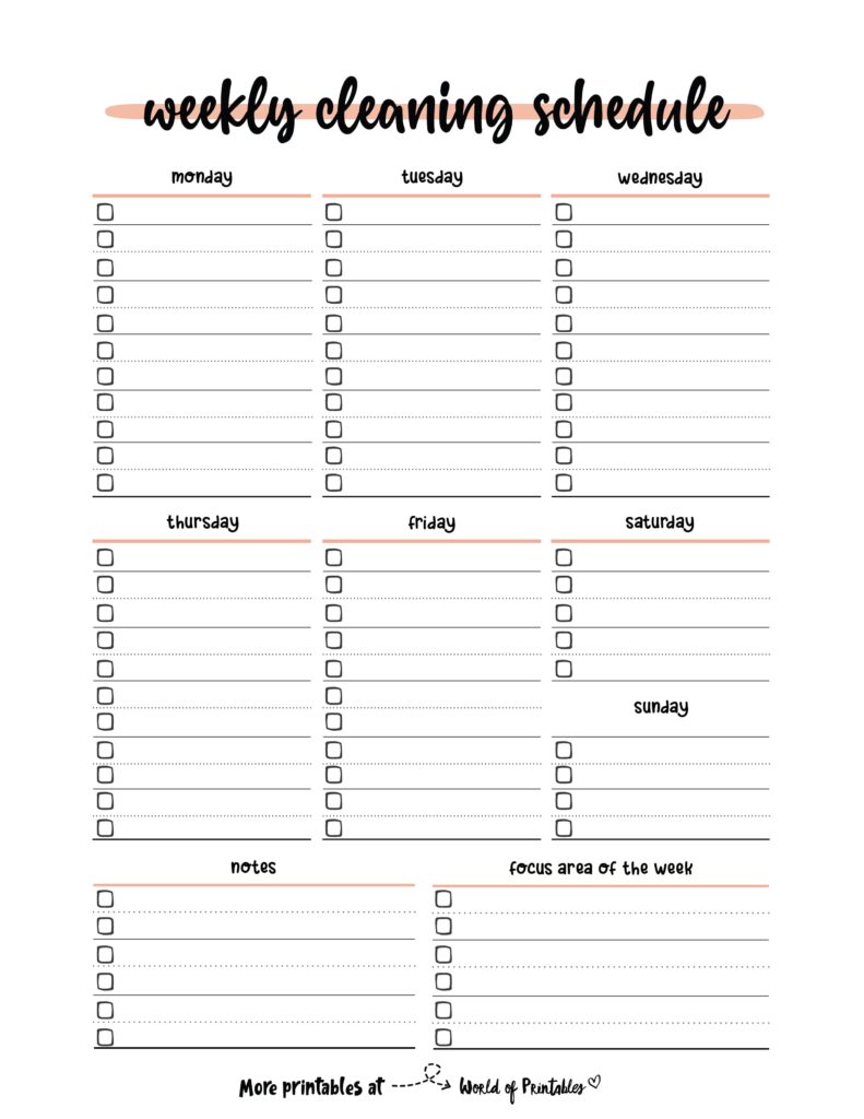 Printable Weekly Cleaning Schedule-85