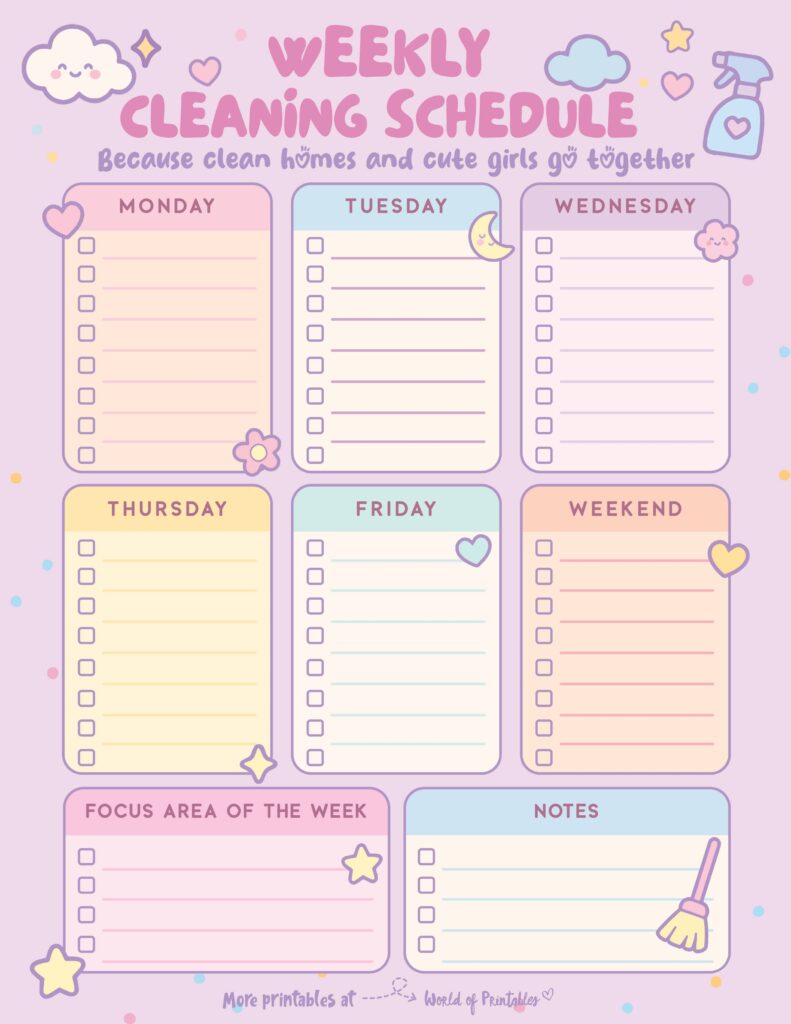 Printable Weekly Cleaning Schedule-87