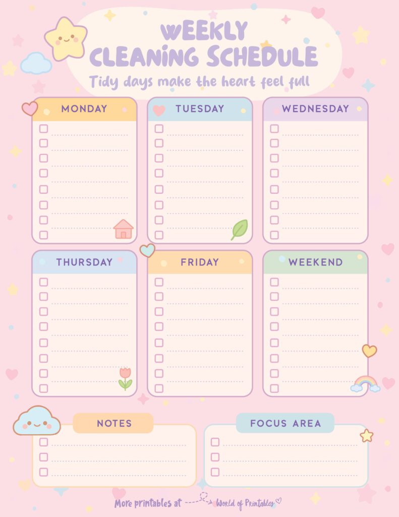 Printable Weekly Cleaning Schedule-91