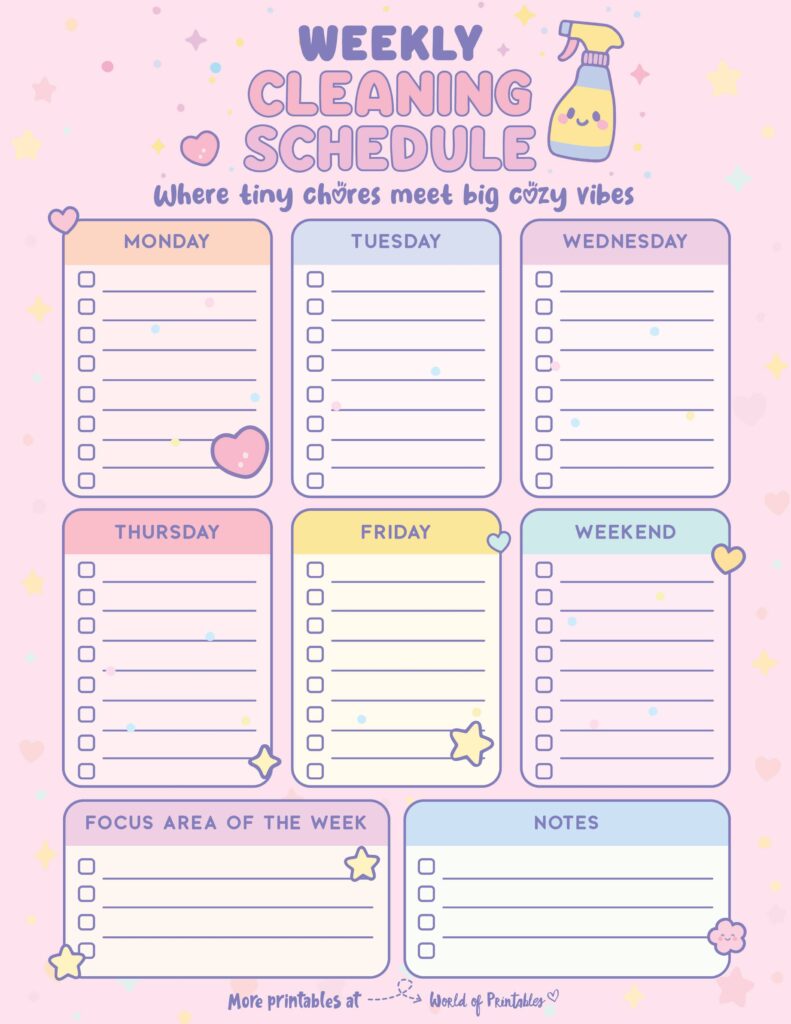 Printable Weekly Cleaning Schedule-93