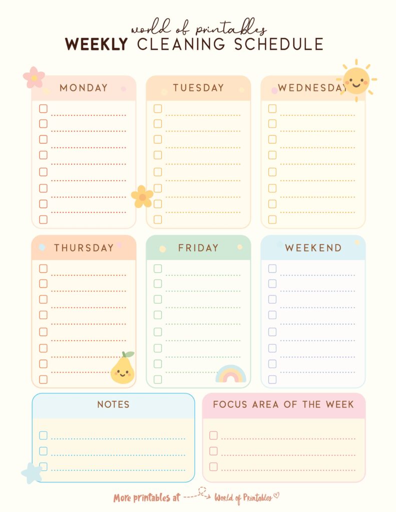 Printable Weekly Cleaning Schedule-95