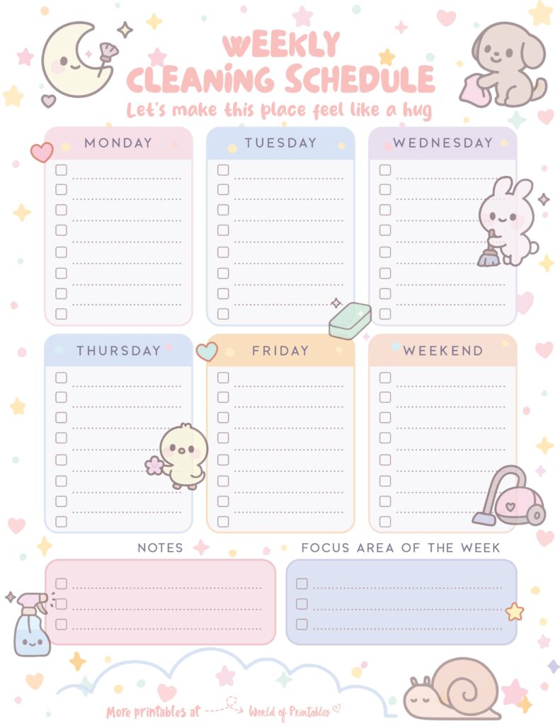 Printable Weekly Cleaning Schedule-97