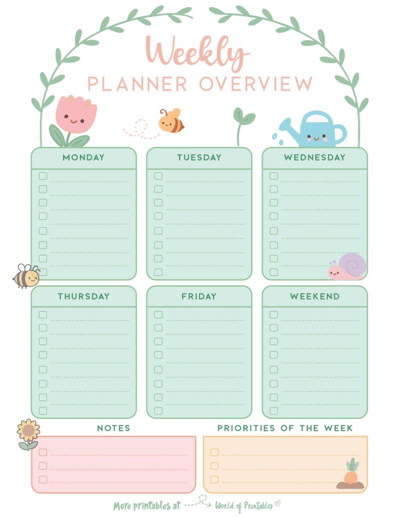 Printable Weekly Planner-100