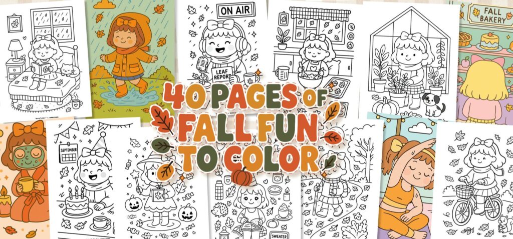 40 Pages of Fall Fun To Color - Shoshi Fall Coloring Pages