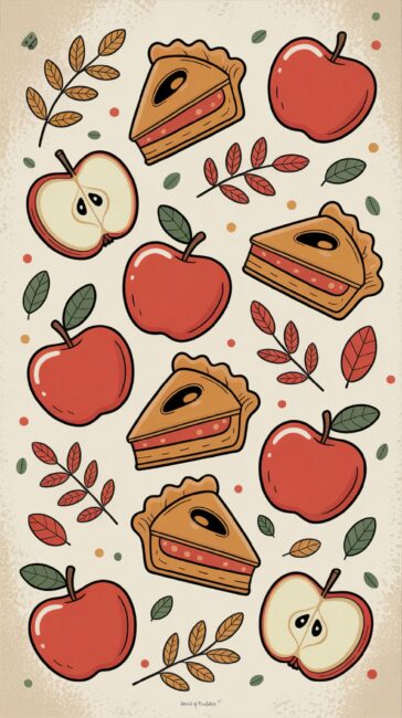 Apple and Pie fall phone wallpapers