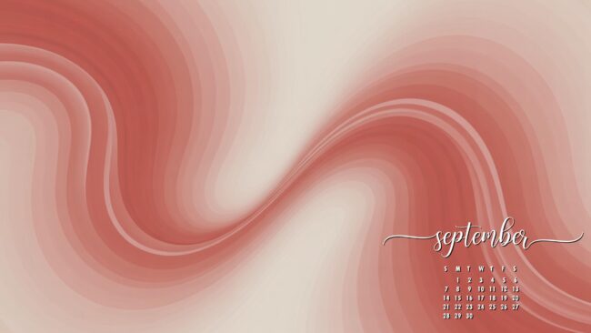 Blush Toned Fall Calendar Background for September Desktop