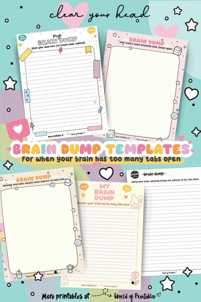 Brain Dump Templates Pinterest Image