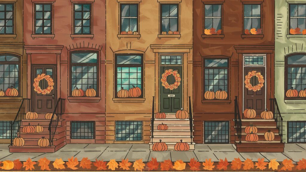 Brownstone cute fall desktop wallpaper backgrounds