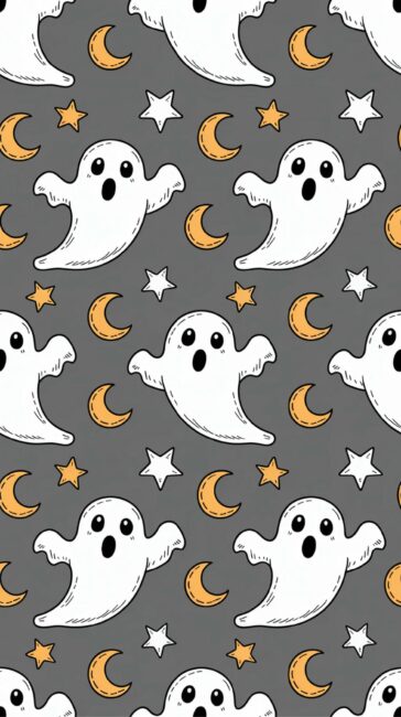 Cute Ghost fall iPhone wallpaper