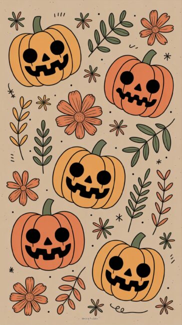 Cute Pumpkin fall phone wallpapers