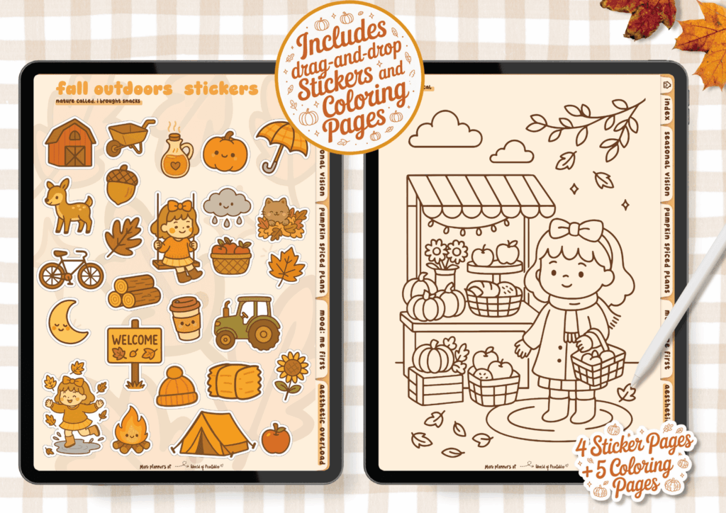 Digital Stickers and Coloring Pages
