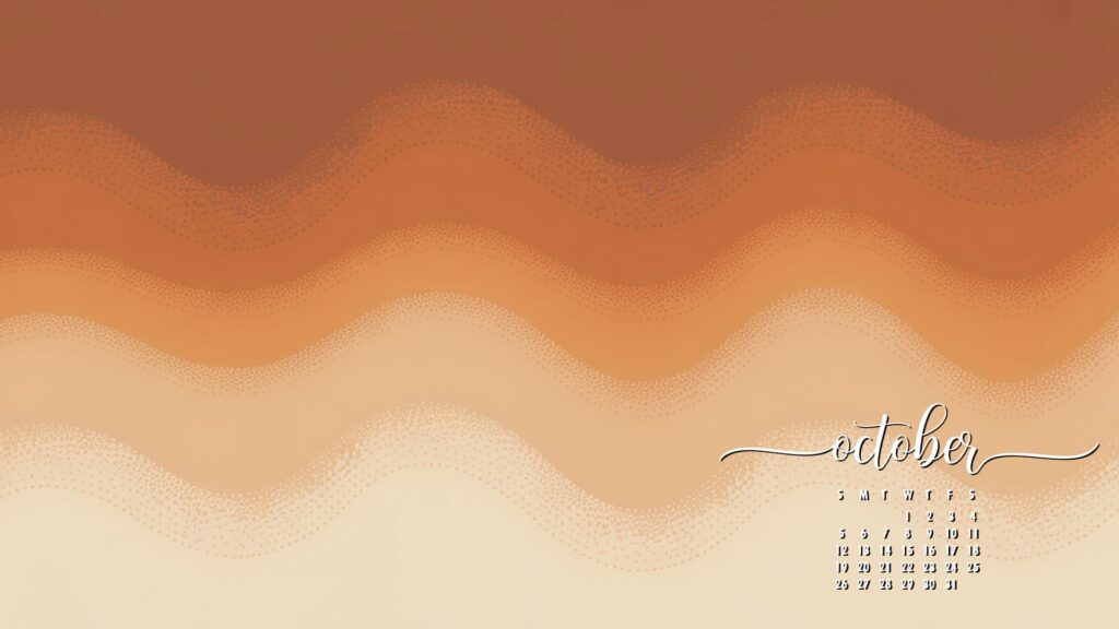 Fall Colors minimal october calendar wallpaper