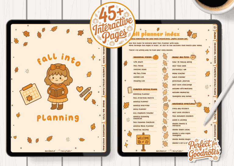 The Cutest Fall Digital Planner for Goodnotes – 45+ Cozy Pages Included ...