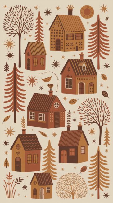 Folk fall aesthetic wallpaper for lock screen