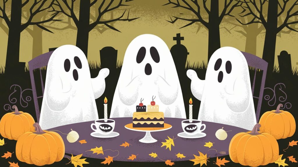 Ghost Tea Party fall desktop wallpapers