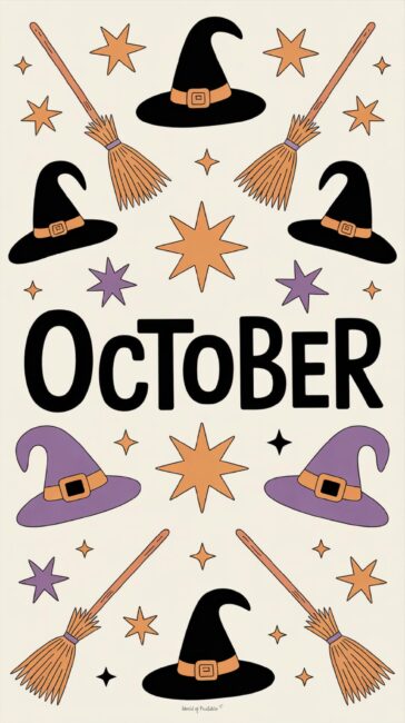 Girly Witch october background for phone