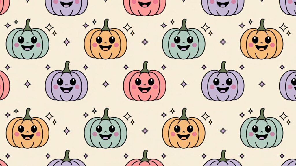 Kawaii Pumpkin fall desktop wallpapers
