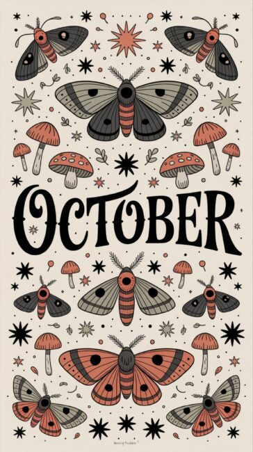 Moth october wallpaper aesthetic