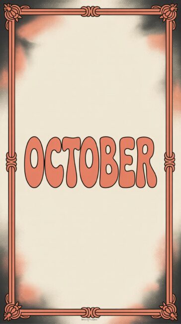 Orange and Black october background for phone