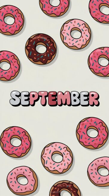 Pink Donut September Wallpaper