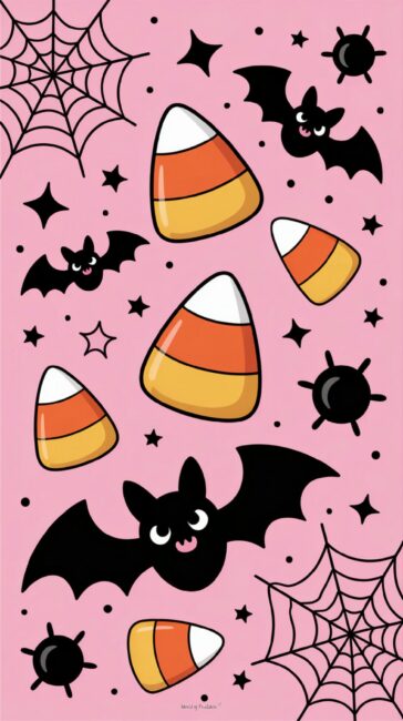 Pink Spooky Cute fall phone wallpapers