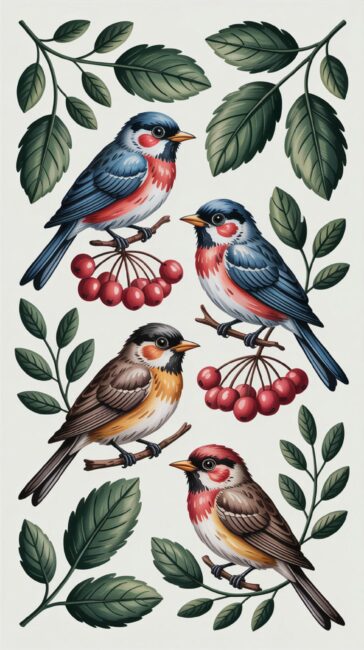 Pretty Bird fall iPhone wallpaper