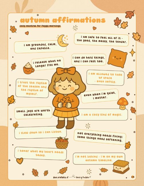 Printable Fall Affirmations