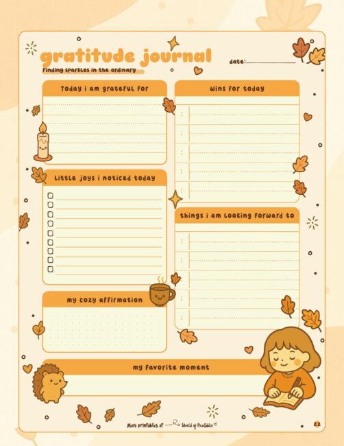 Printable Fall Gratitude Journal