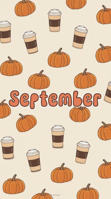 Pumpkins and Coffee September Wallpaper