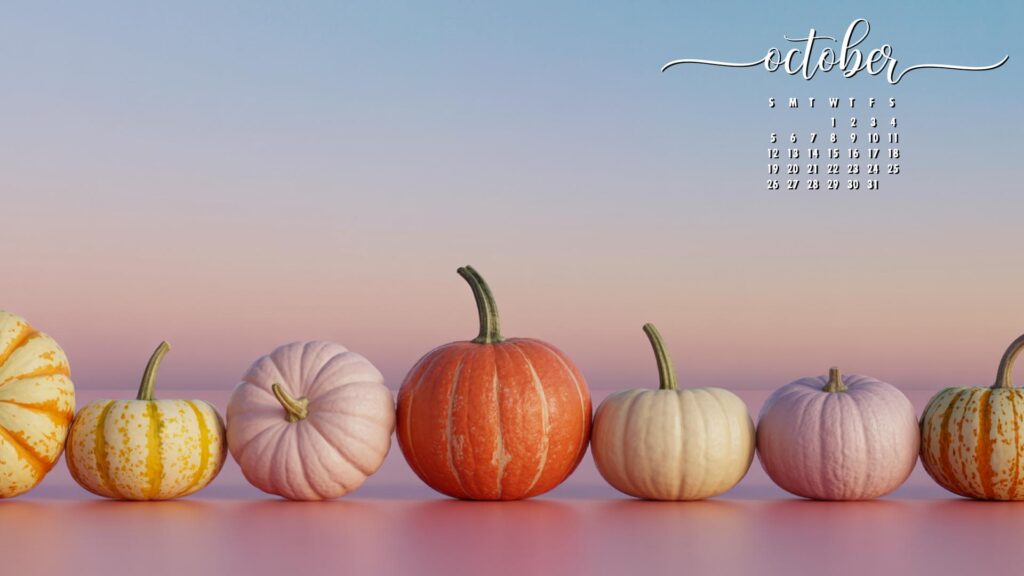 Pumpkins october calendar wallpaper