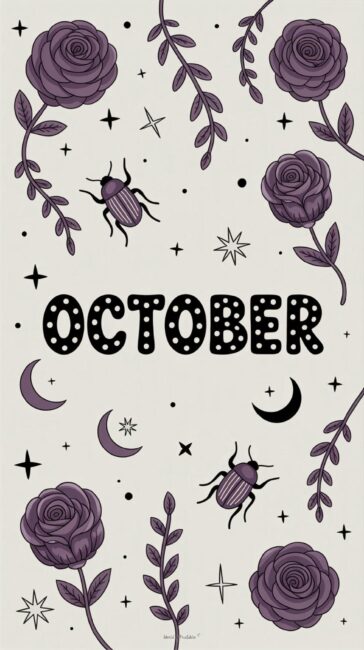 Rose and Beetle halloween october wallpaper