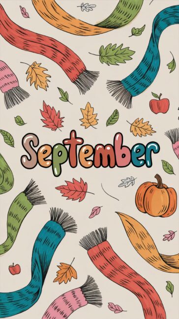 Scarves and Pumpkins September Wallpaper