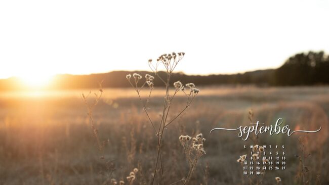 September Morning Light Calendar Wallpaper Scenic Edition