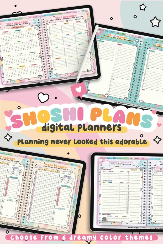 Shoshi Plans Digital Planner Pinterest Image