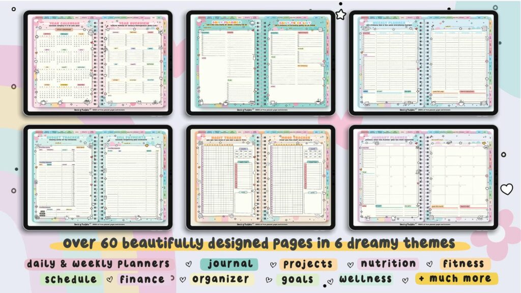 Shoshi Plans Digital Planner preview pages