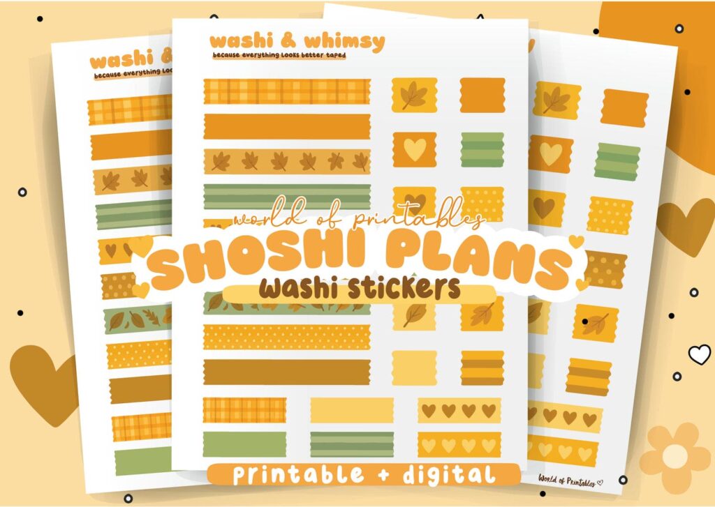 Shoshi Plans - Fall Theme Washi Stickers