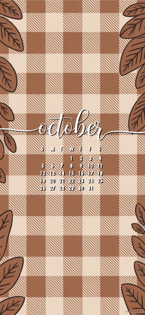 Simple aesthetic october calendar mobile