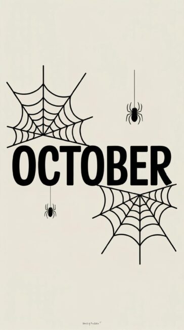 Spiderweb minimal october wallpaper