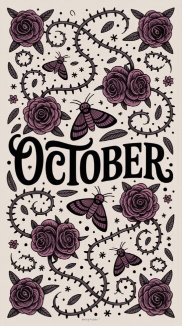 Thorn Roses girly october wallpaper
