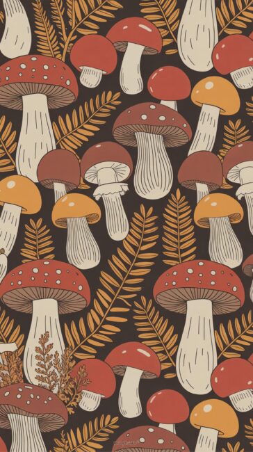 Vintage Mushroom autumn phone backgrounds