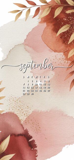 Watercolor Fall September Wallpaper – Elegant Autumn Calendar