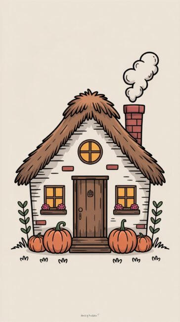 kawaii cottage fall phone wallpaper