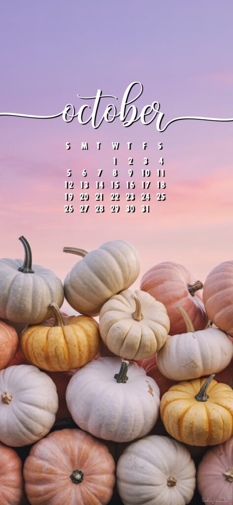 pastel october phone wallpaper of Pumpkins