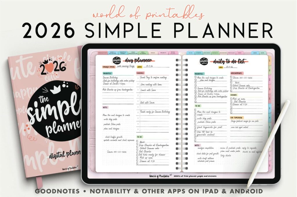 2026 Digital Planner - Simple Style - Download