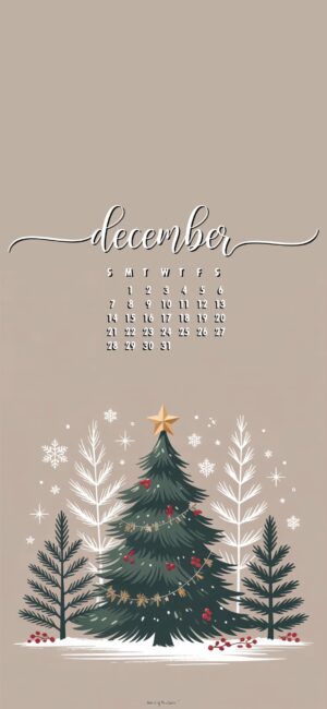 Cute-christmas-trees-december-2025-calendar-phone-wallpaper