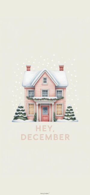 Pastel-pink-house-cute-december-background-phone
