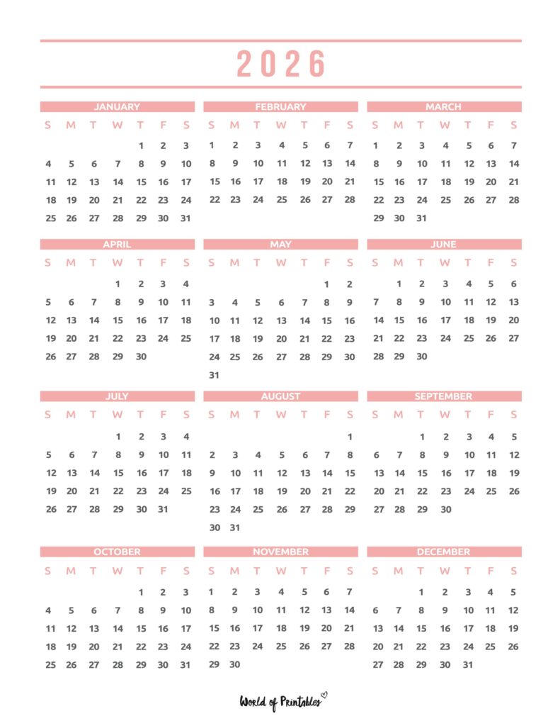 Printable 2026 Year Calendar-105