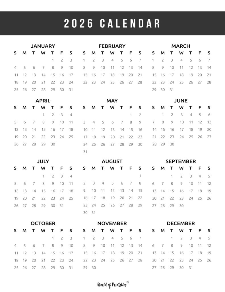 Printable 2026 Year Calendar-108