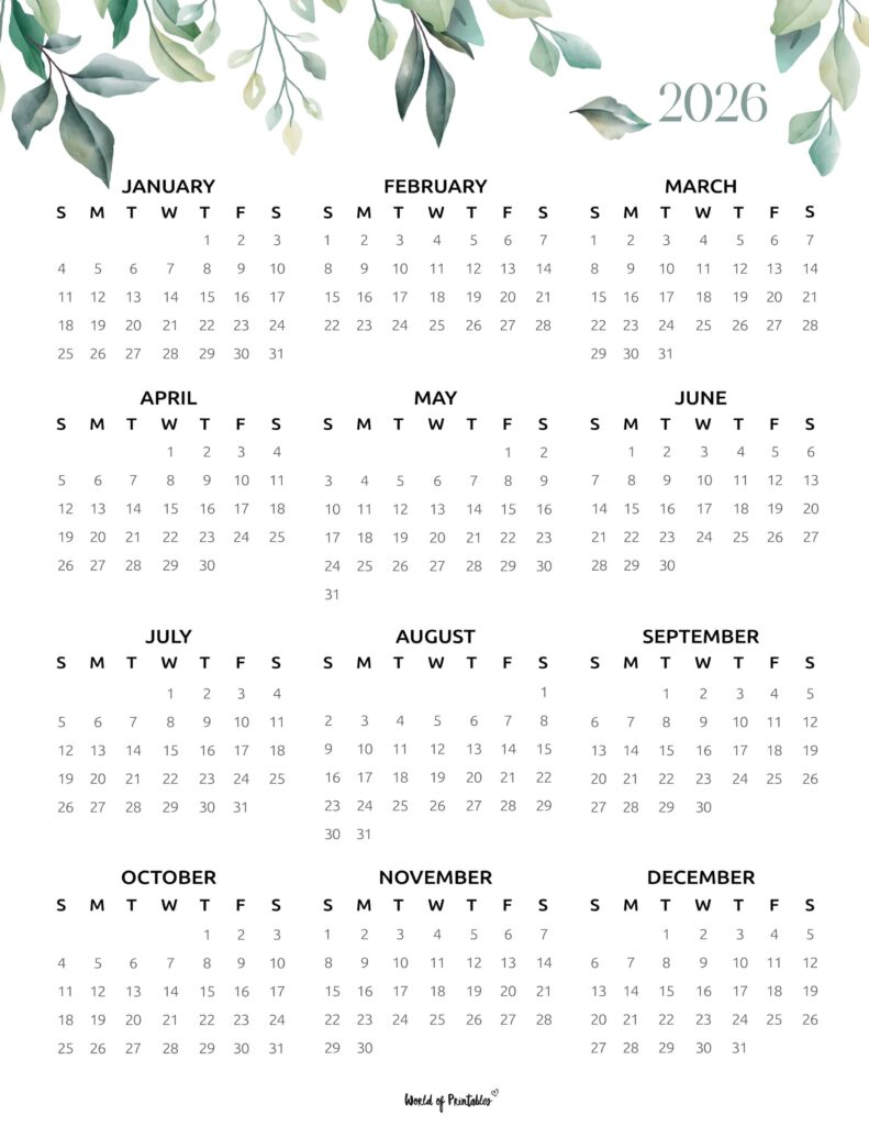 Printable 2026 Year Calendar-109